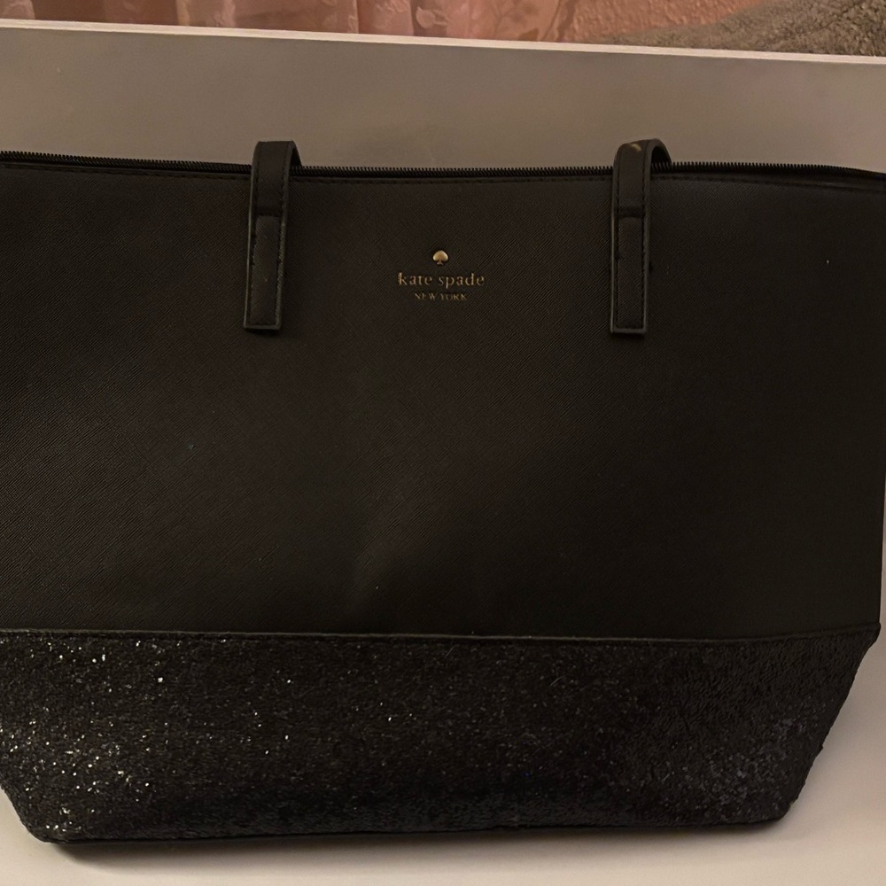 Kate Spade Black Sparkly Tote Bag